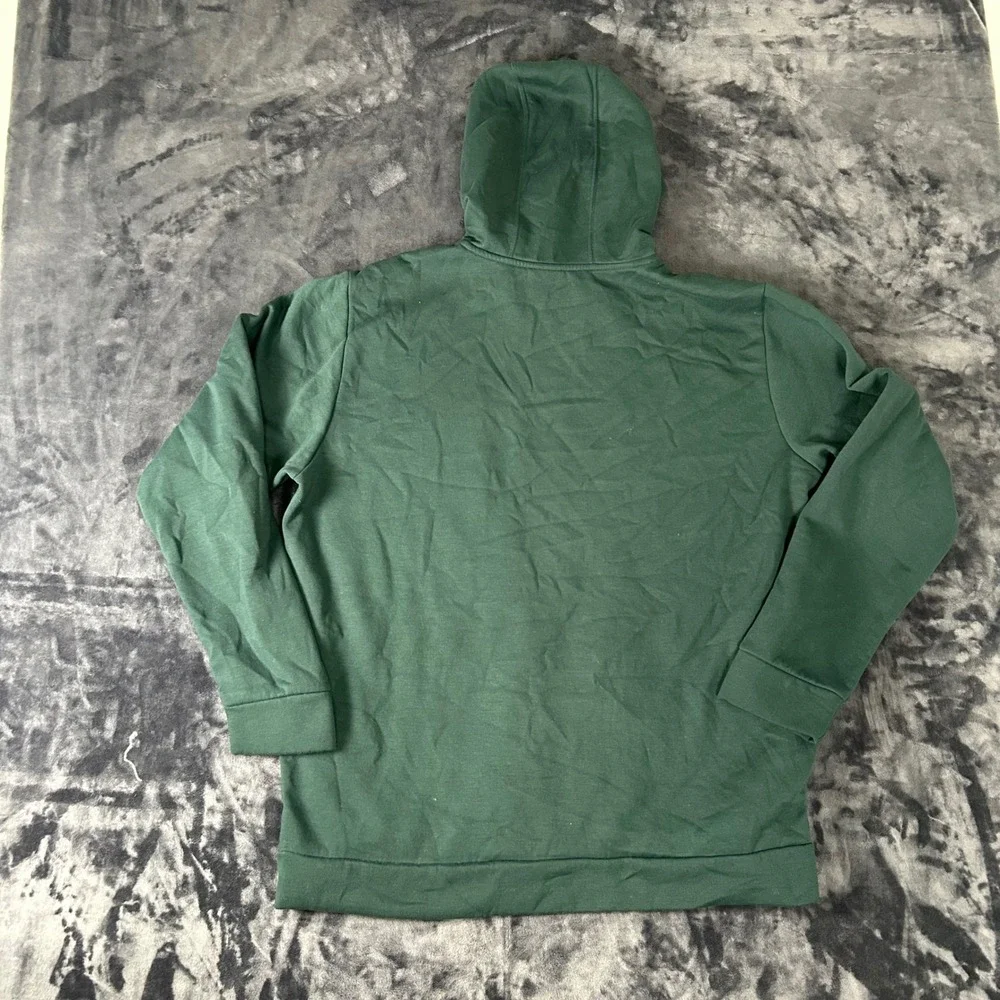 Adidas Hoodie Mens XL Green Zippered Chest Pocket Fleece Pullover Sweatshirt